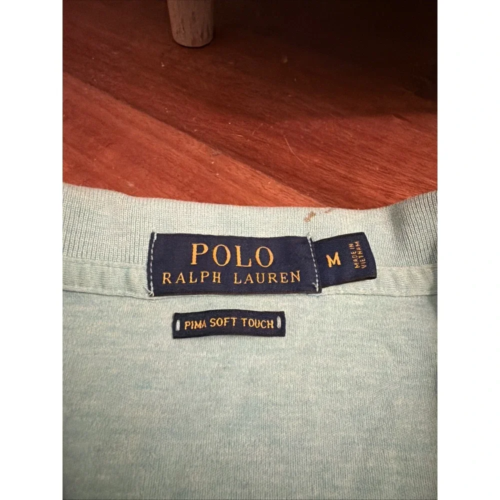 Polo Ralph Lauren Pima Soft Touch Turquoise Blue Men's Collared Shirt Medium